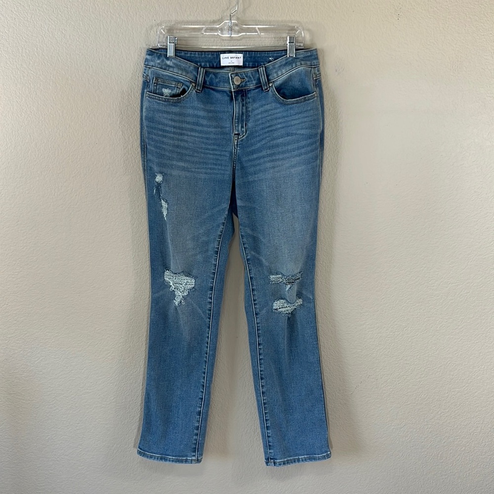 LANE BRYANT Signature Fit Mid Rise Straight Flex Magic  Waistband Jean S…